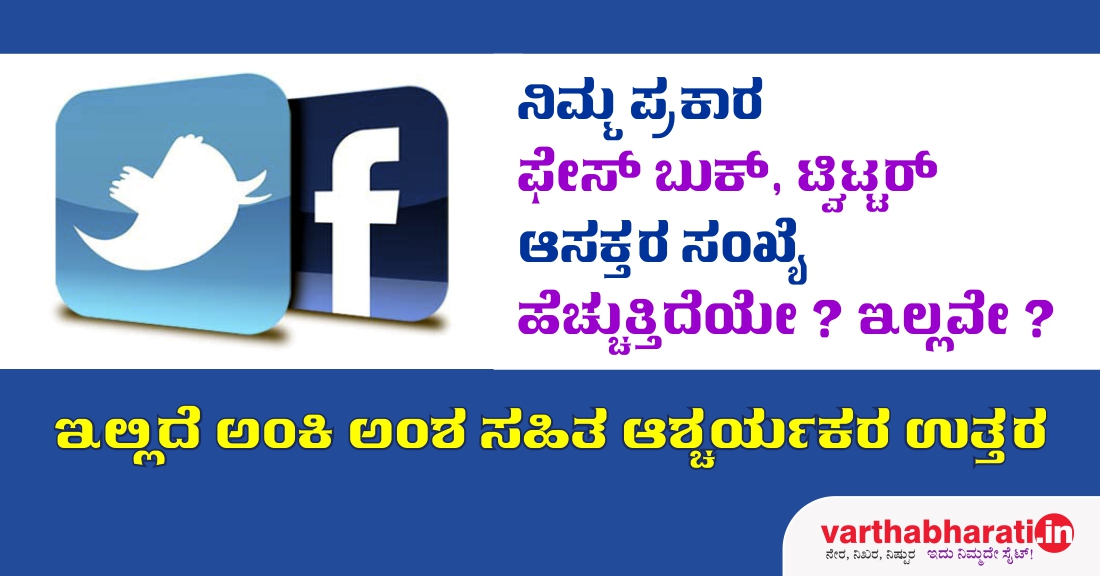 ನಿಮ್ಮ ಪ್ರಕಾರ ಫೇಸ್ ಬುಕ್ , ಟ್ವಿಟ್ಟರ್ ಆಸಕ್ತರ ಸಂಖ್ಯೆ ಹೆಚ್ಚುತ್ತಿದೆಯೇ ? ಇಲ್ಲವೇ ?